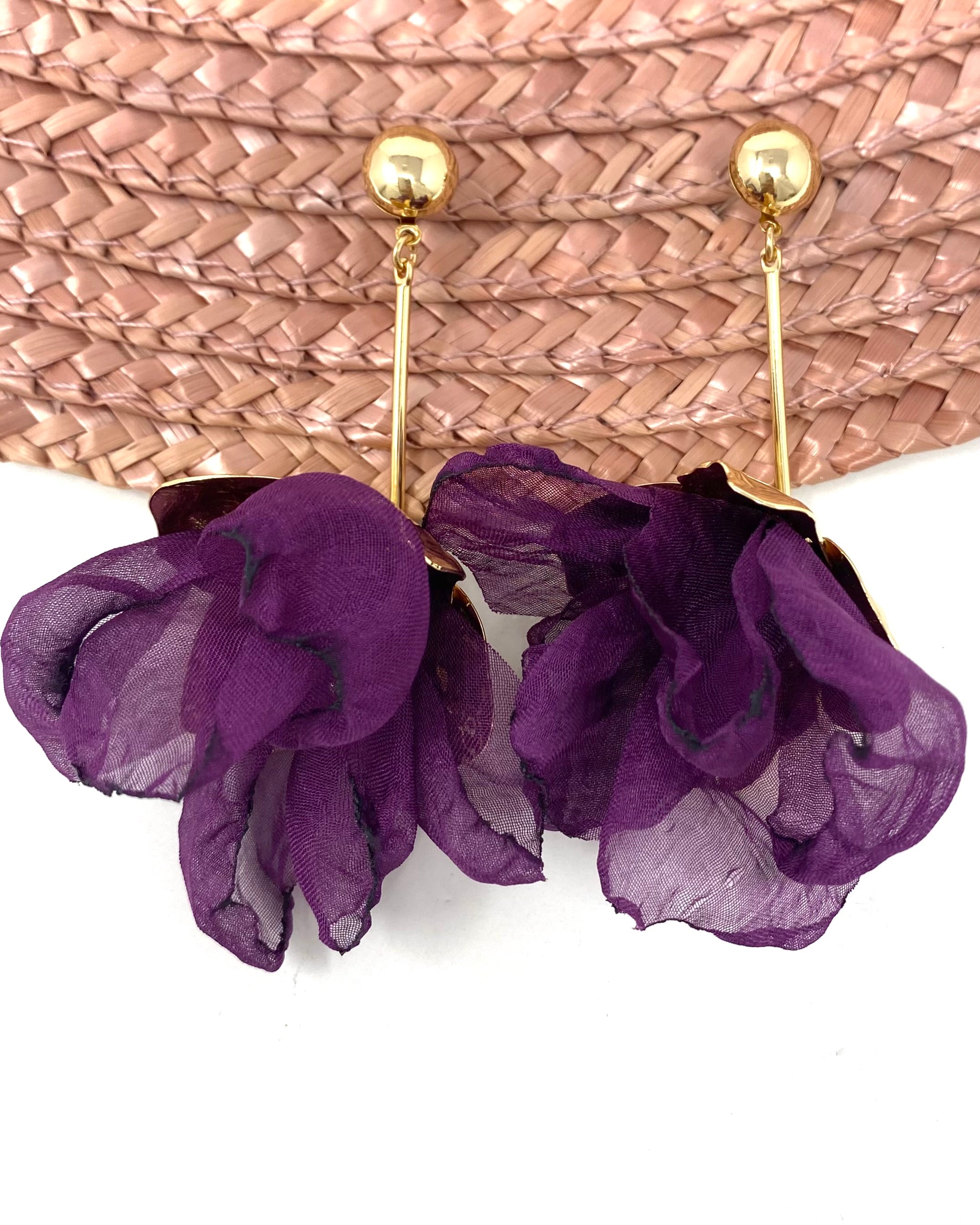 Pendientes Amapola morados