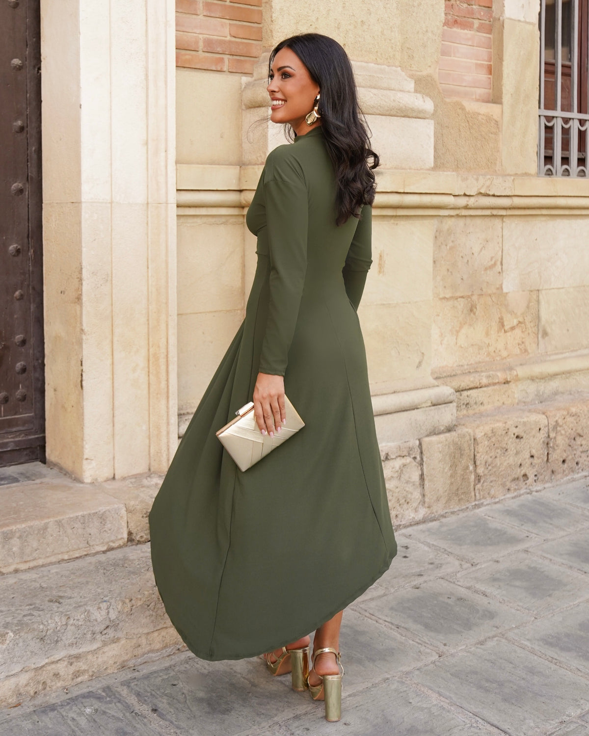 Vestido Estela Caqui