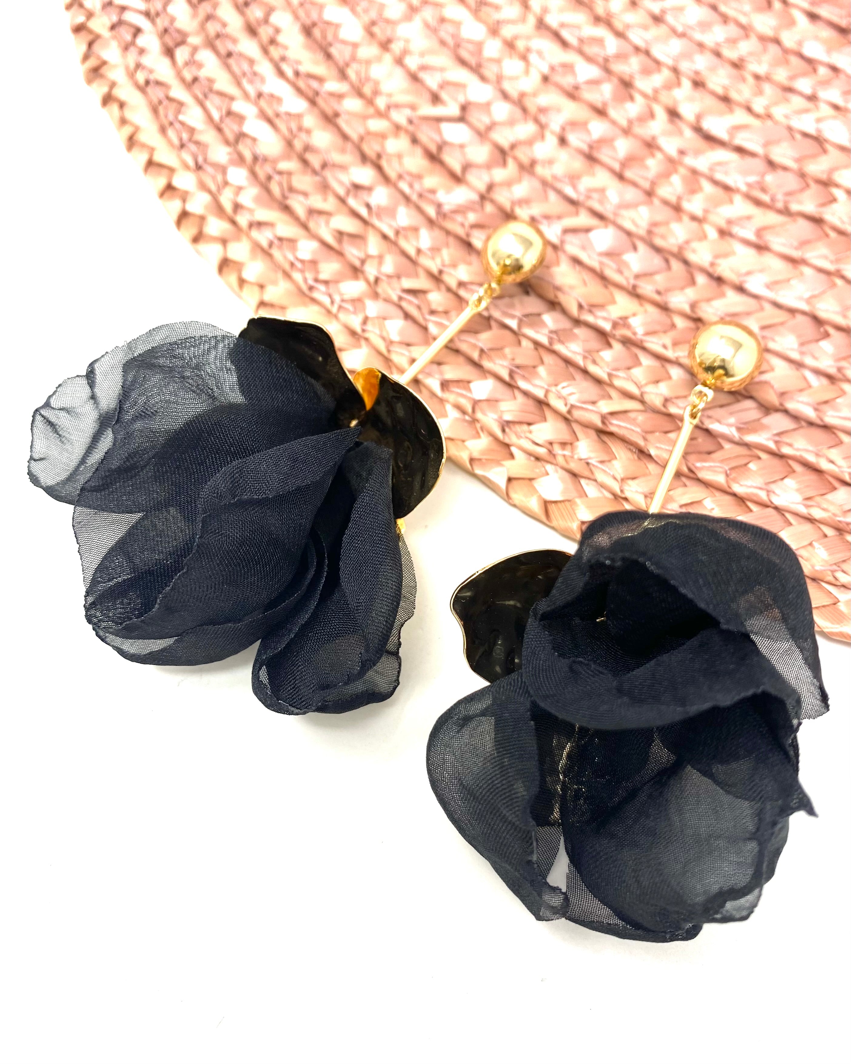 Pendientes Amapola negros