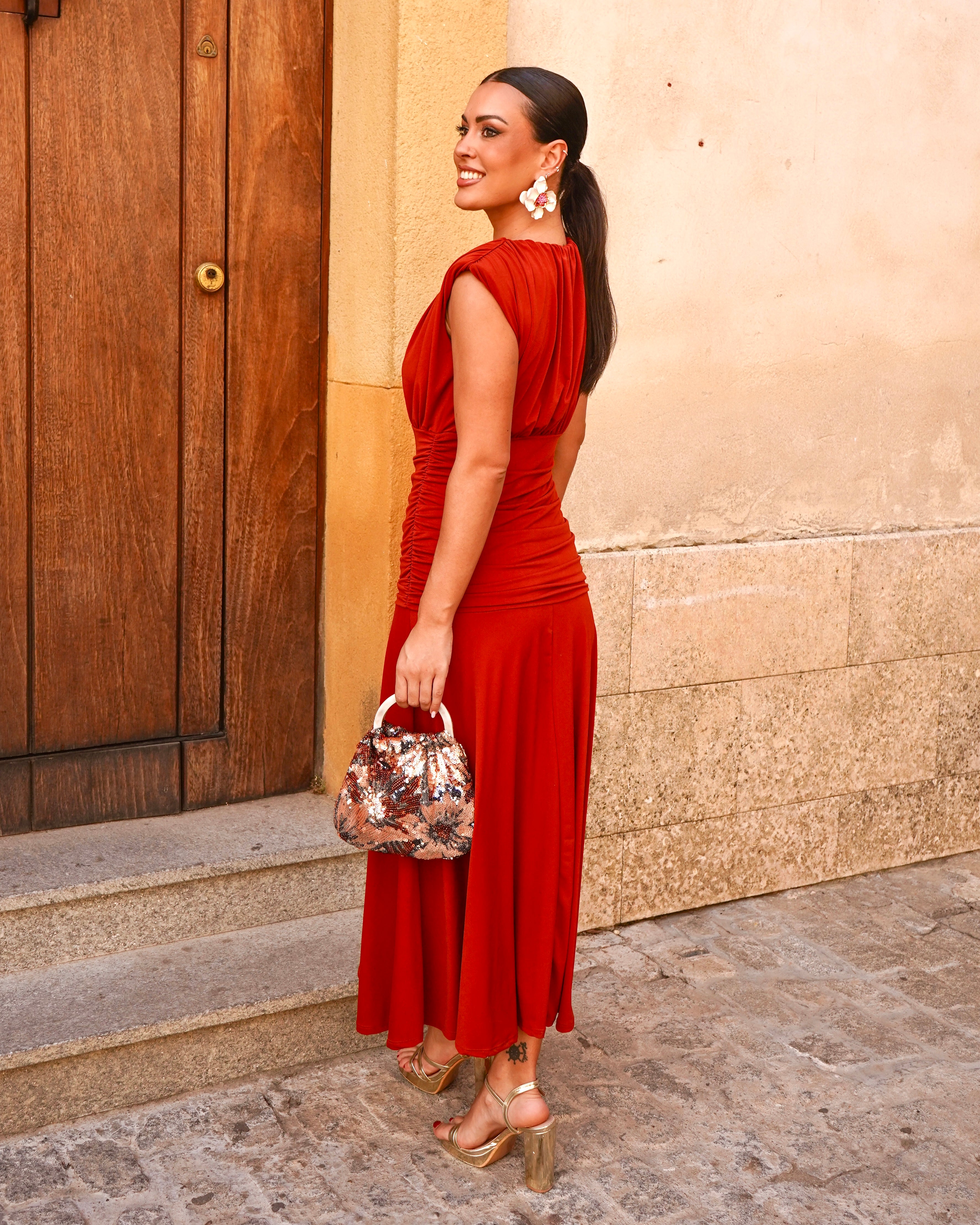 Vestido Azucena Teja