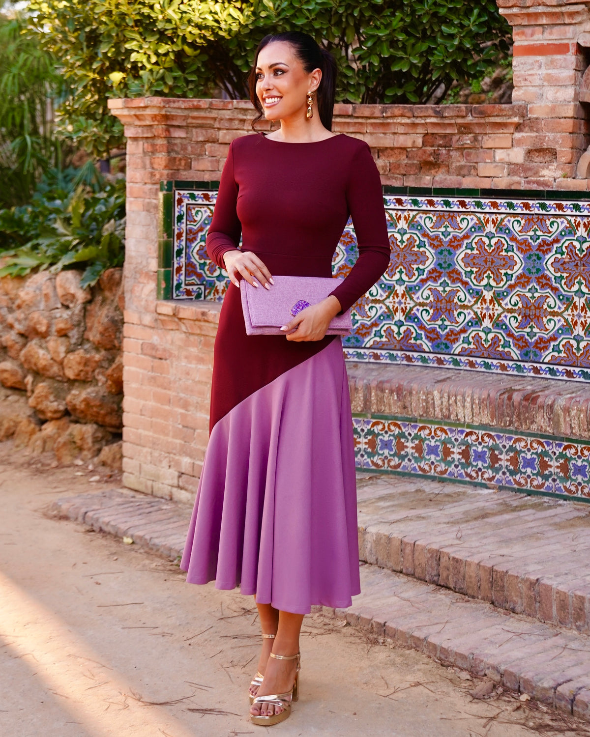 Vestido Estrella Burdeos/Malva