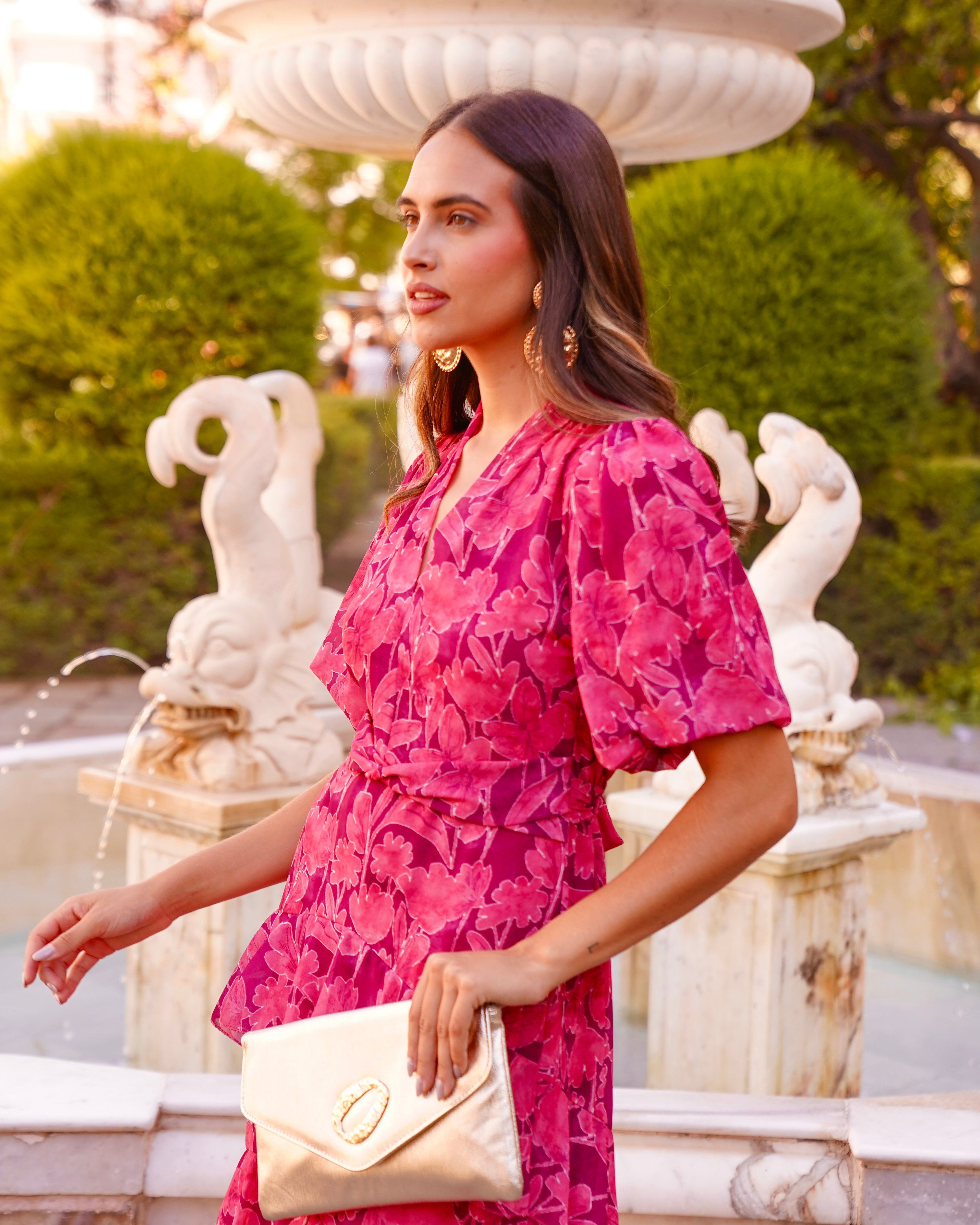 Vestido Graciela Fresa/Buganvilla
