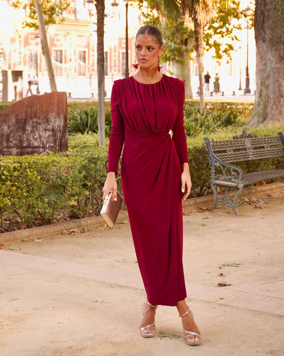 Vestido Carola granate