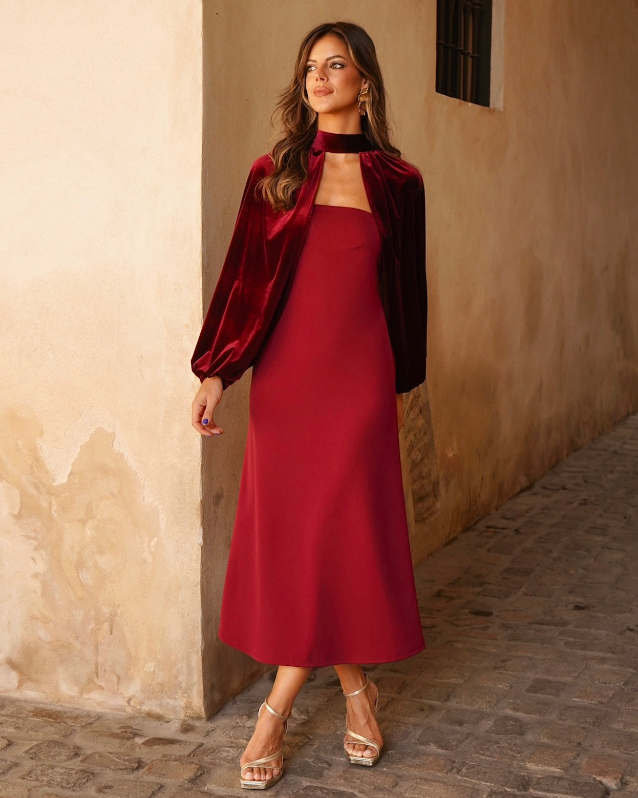 Vestido Flavia burdeos