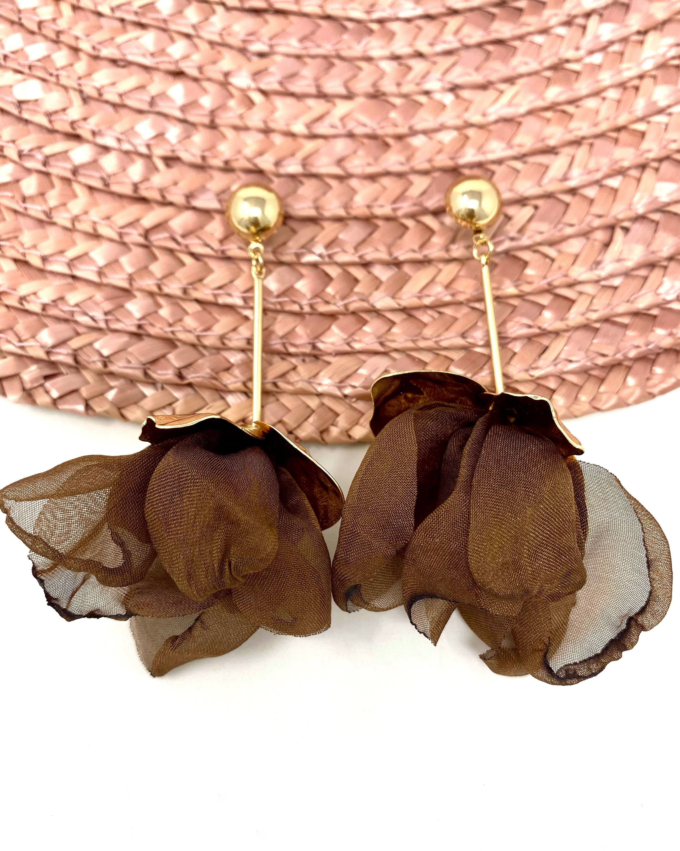 Pendientes Amapola marrón