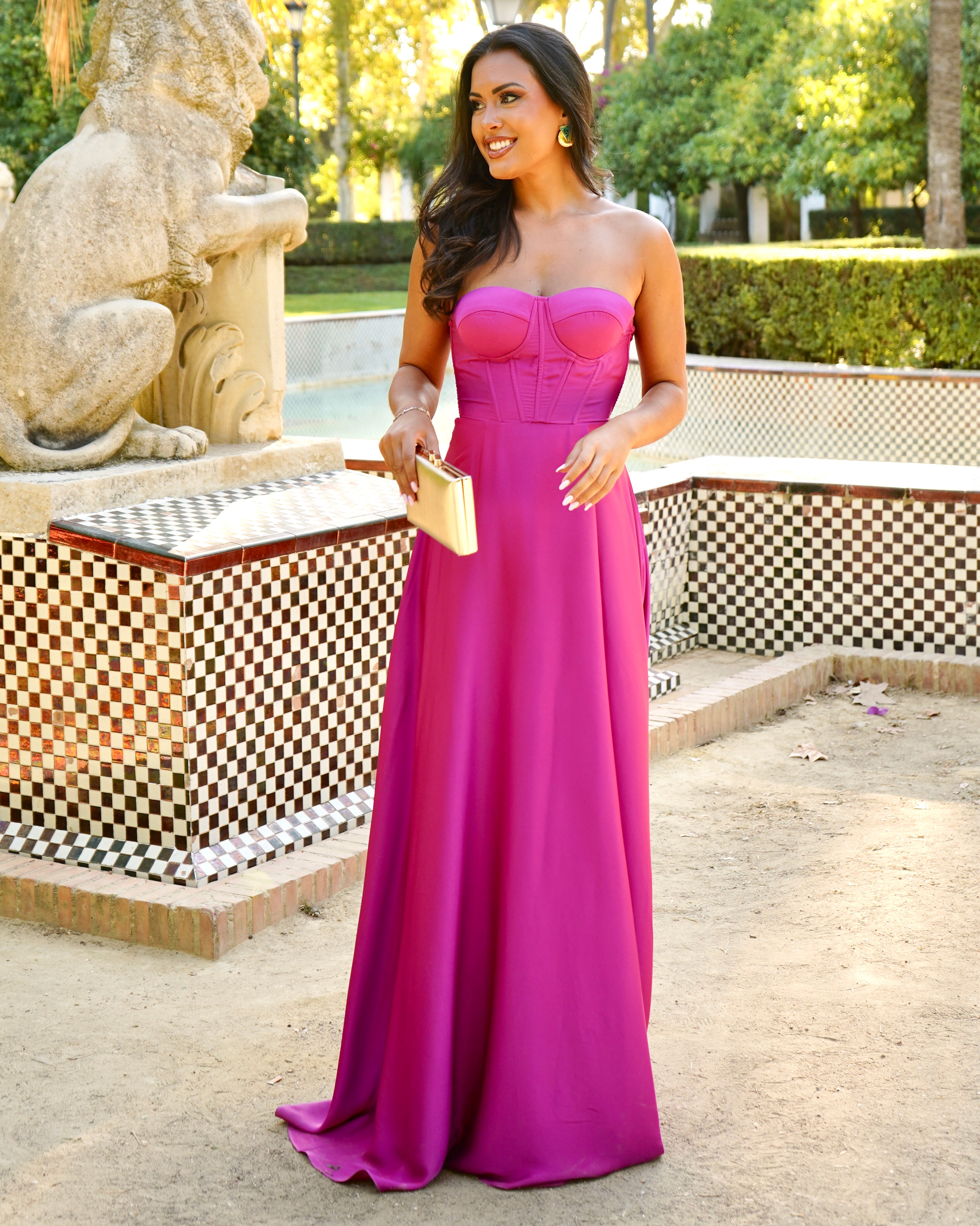 Largo Vestidos Color Fiusha Vestidos Largos Vestido Rosa Fucsia