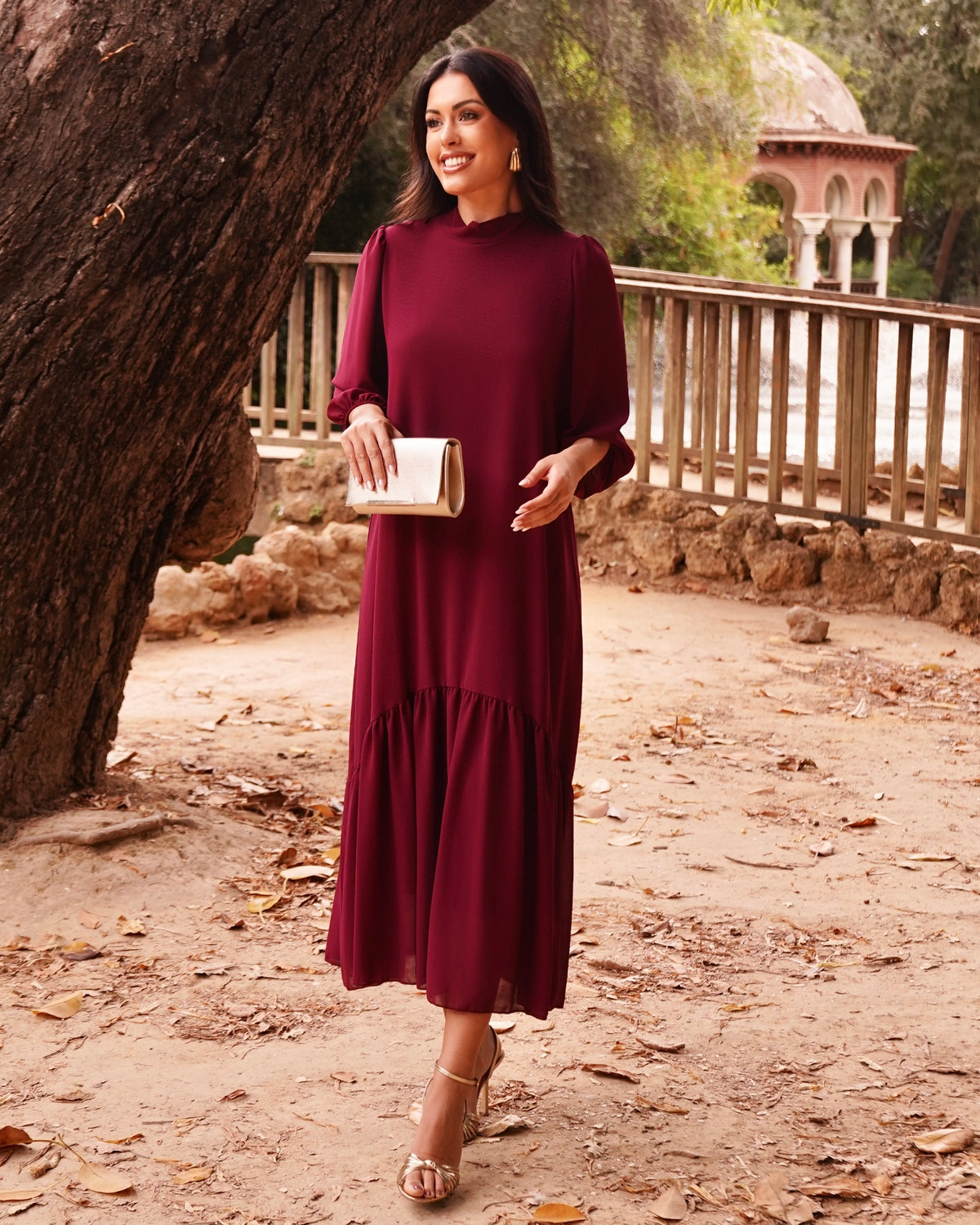 Vestido Constanza Burdeos