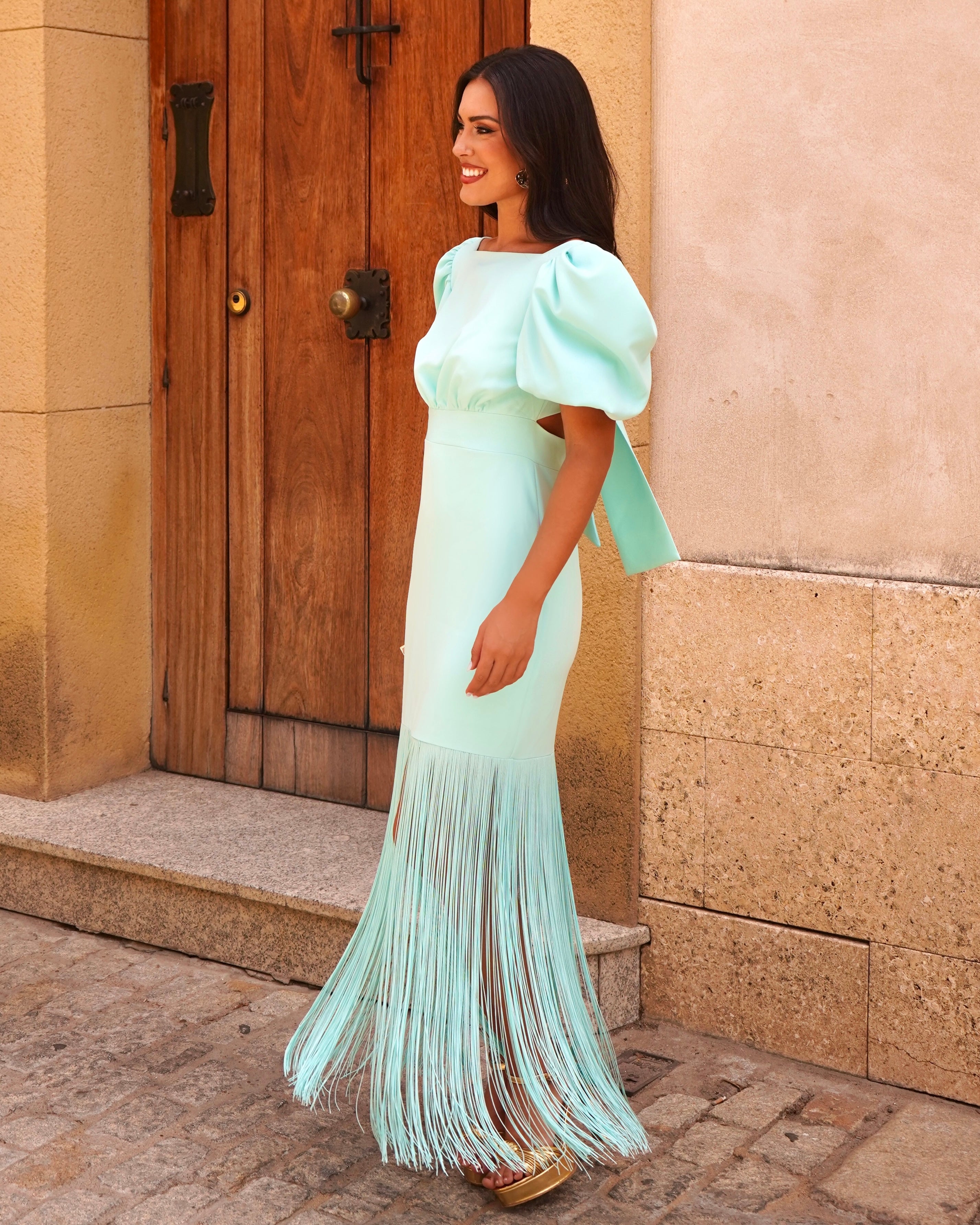Vestido Bolonha Verde Água