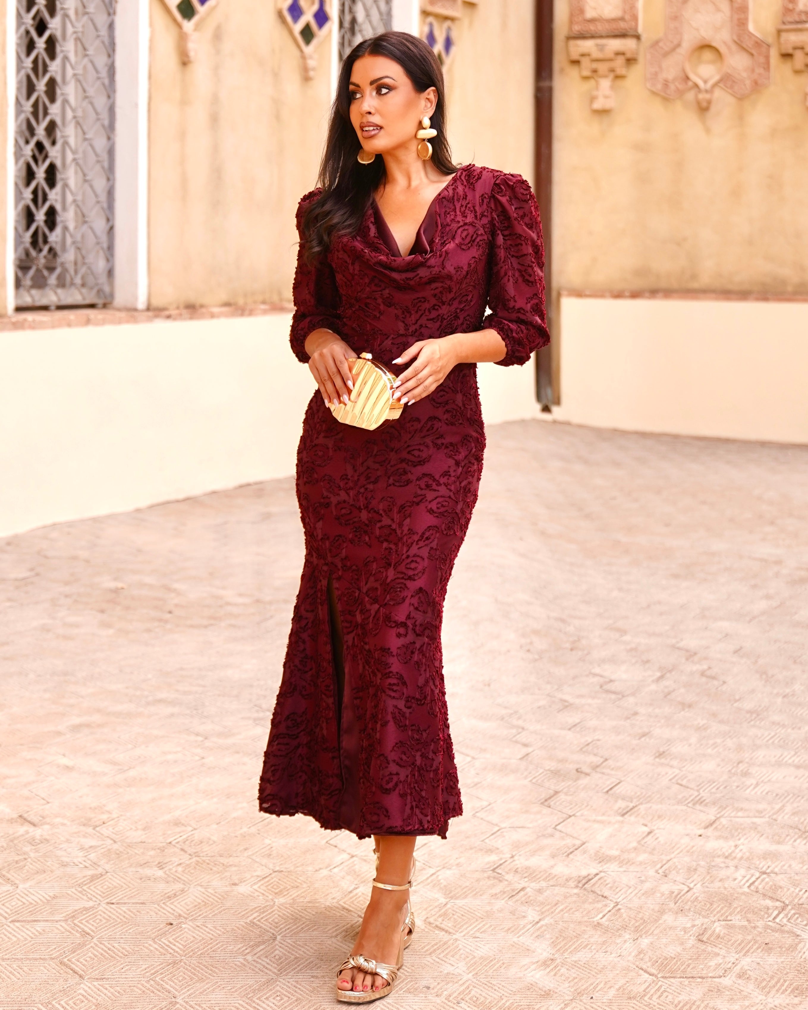 Vestido Leonor Burdeos