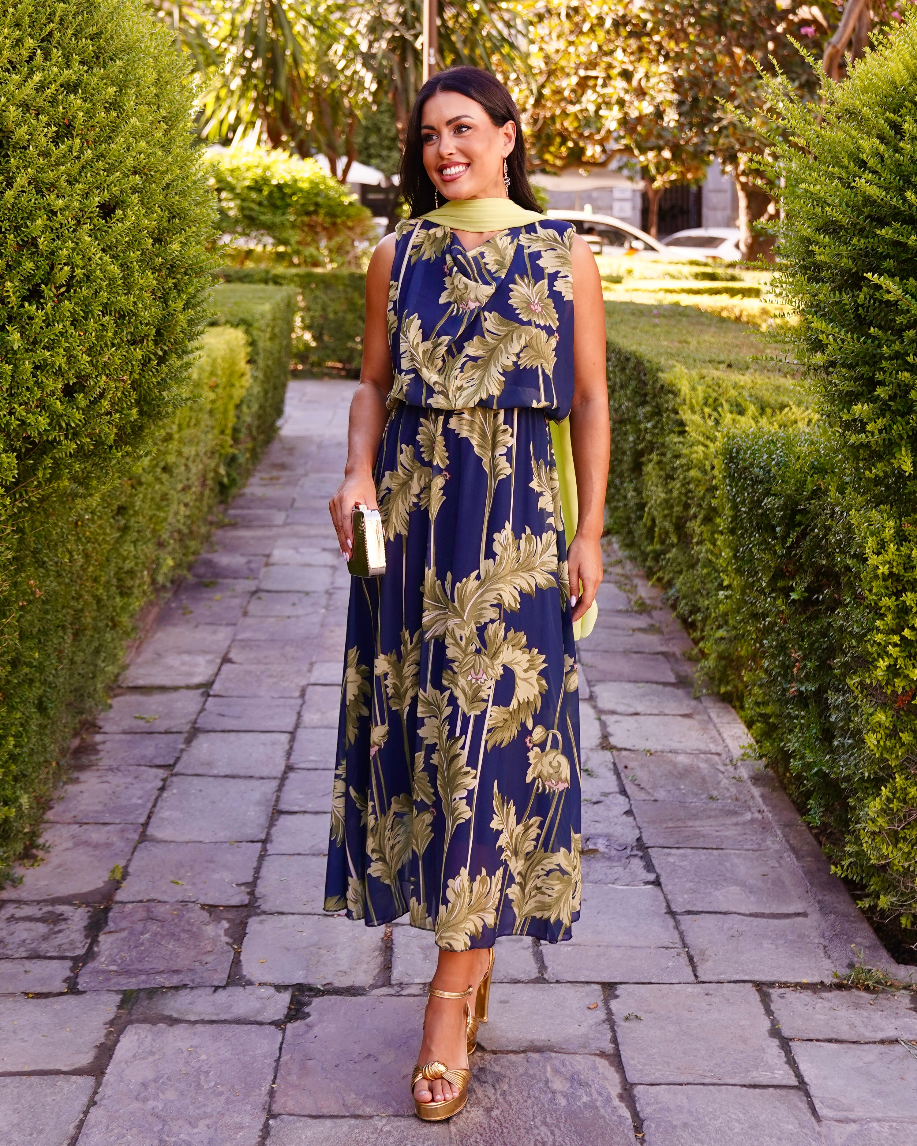 Vestido Lily Verde/Marino
