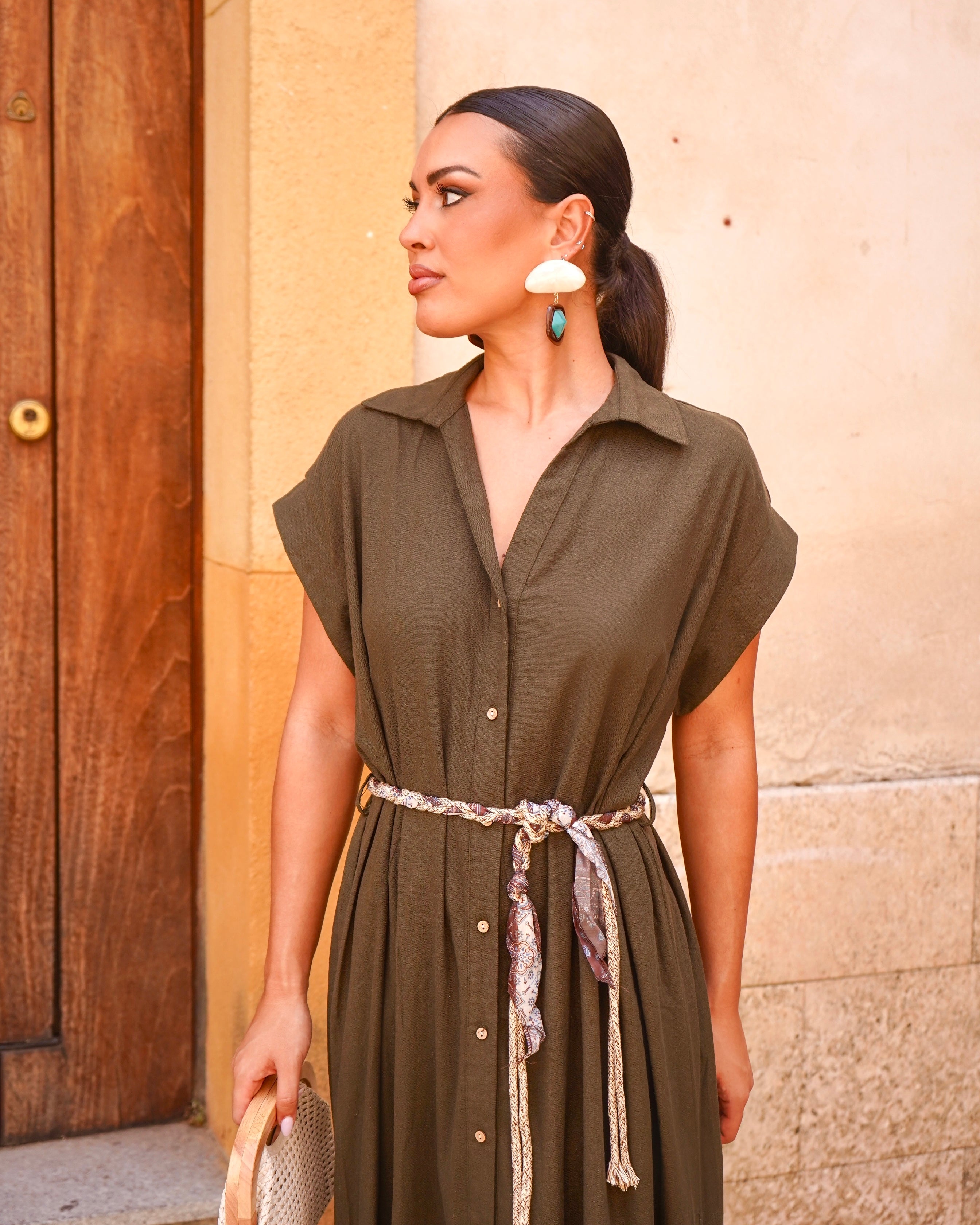 Vestido Piluca Verde Caqui