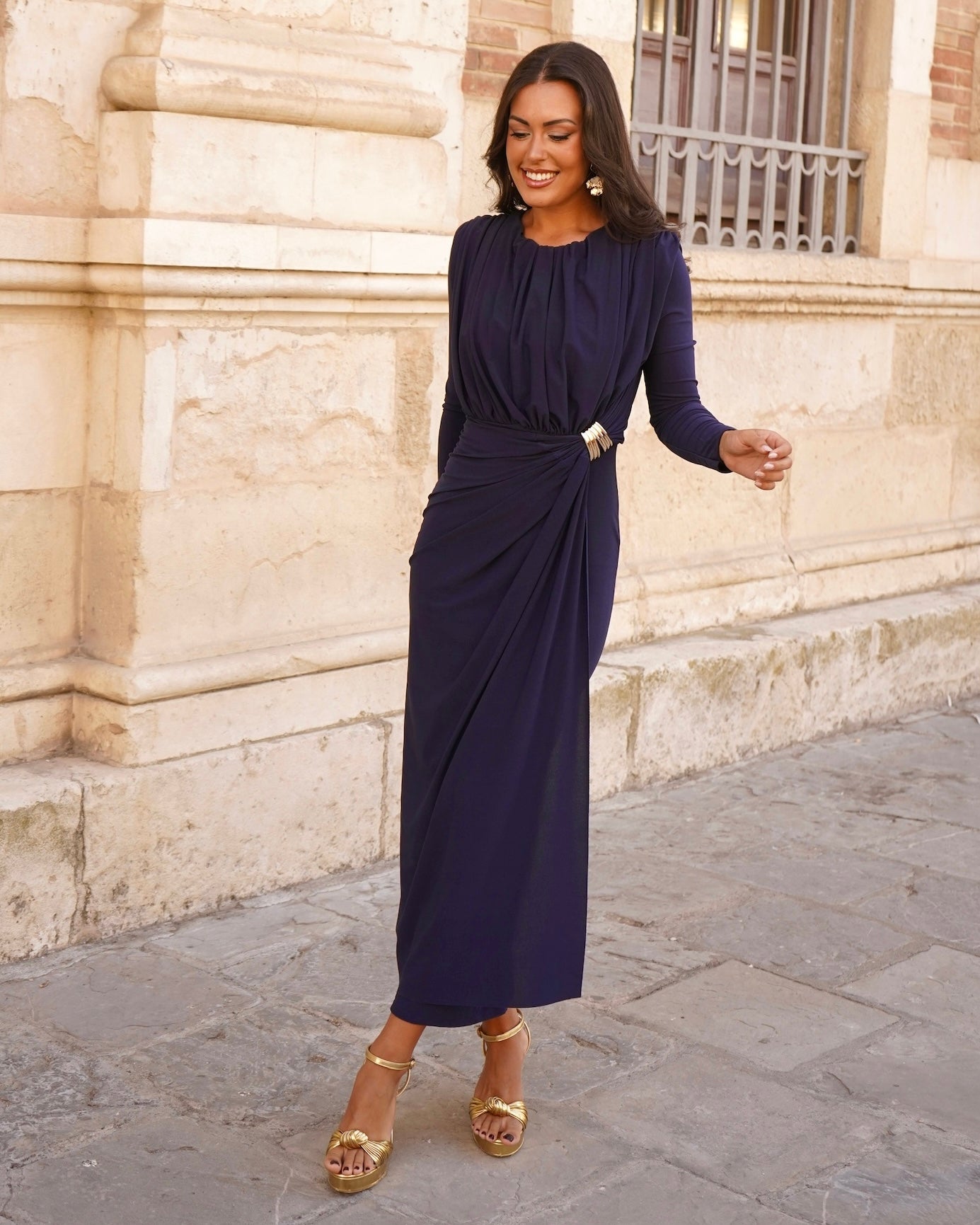 Vestido Carola marino