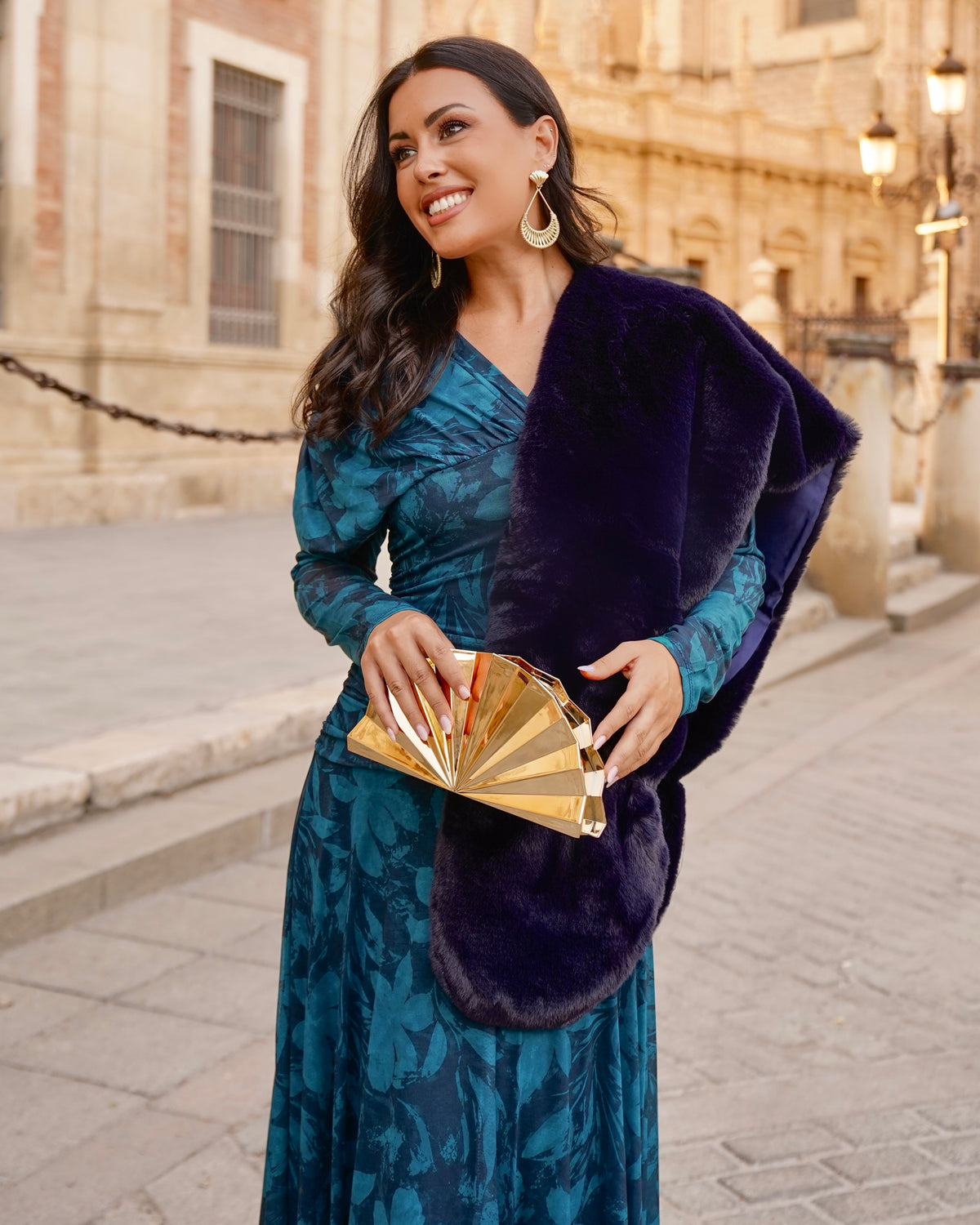 Navy Fur Stole