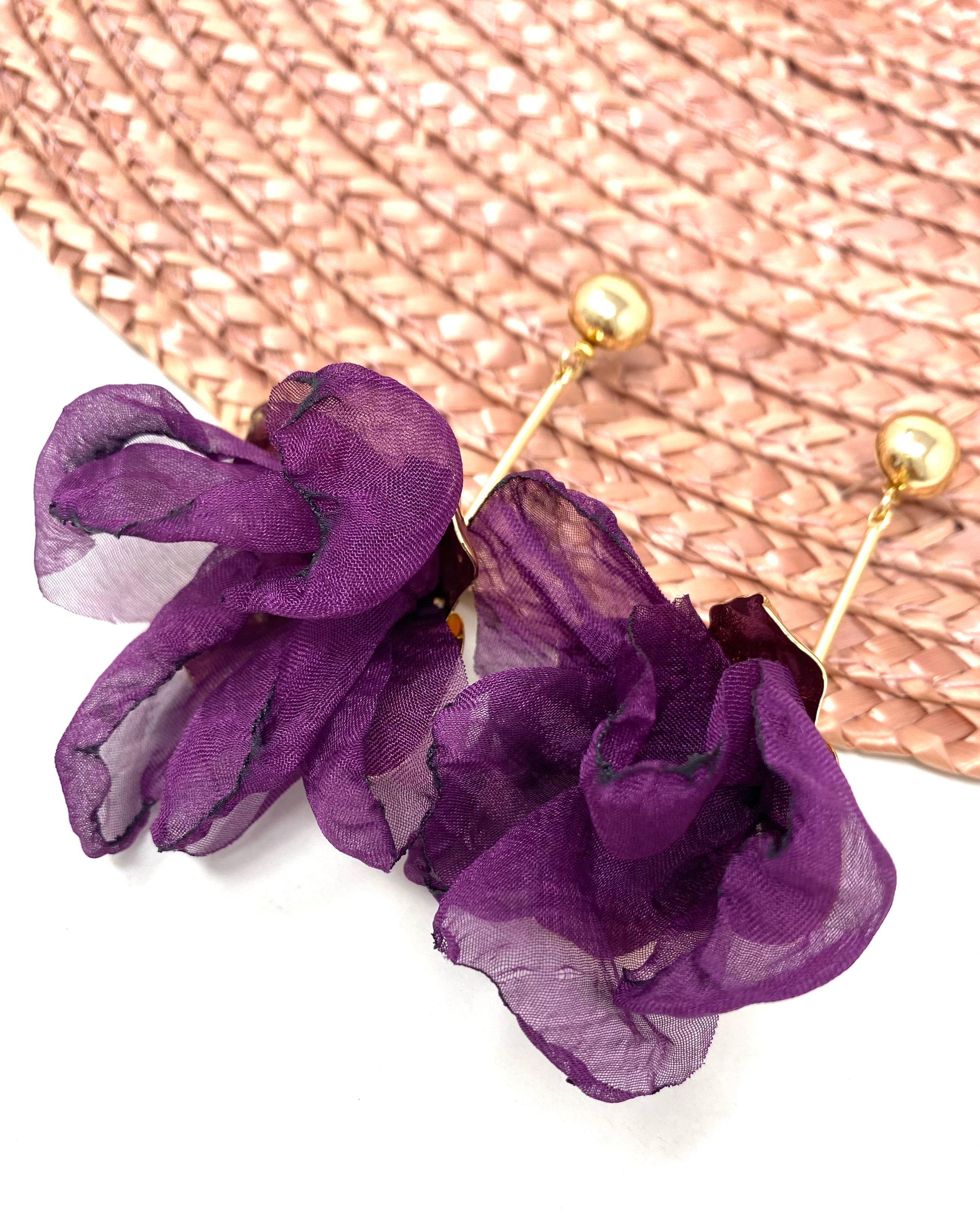 Pendientes Amapola morados