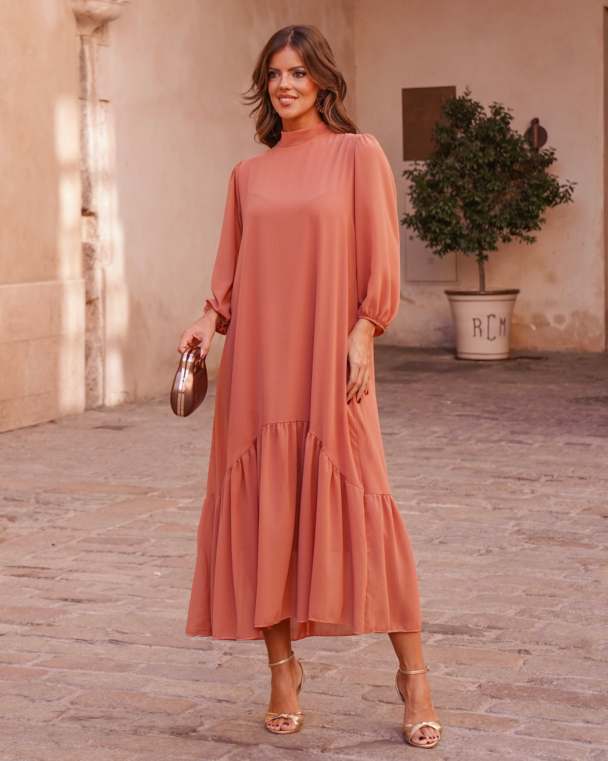 Vestido Constanza Melocotón