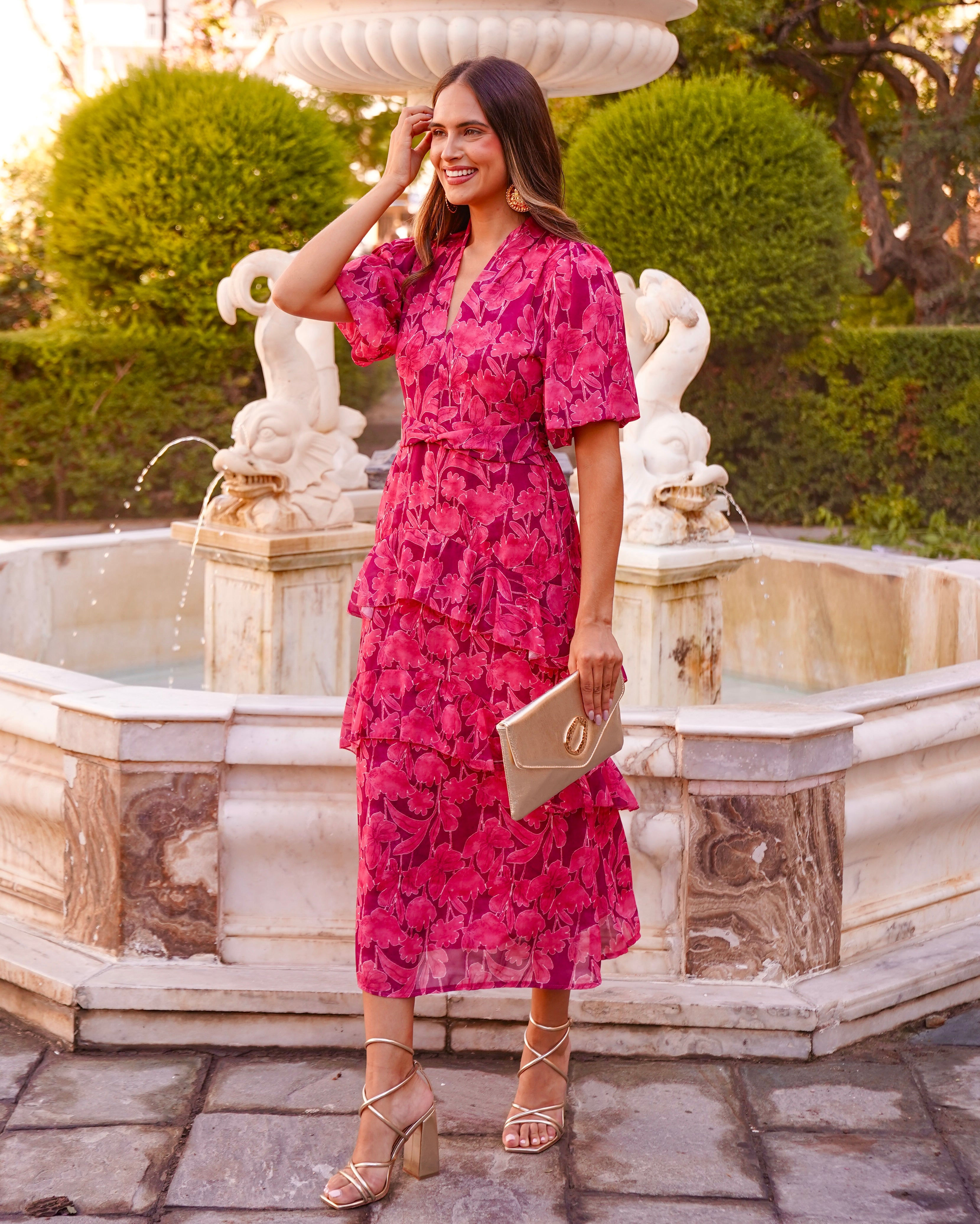 Vestido Graciela Fresa/Buganvilla