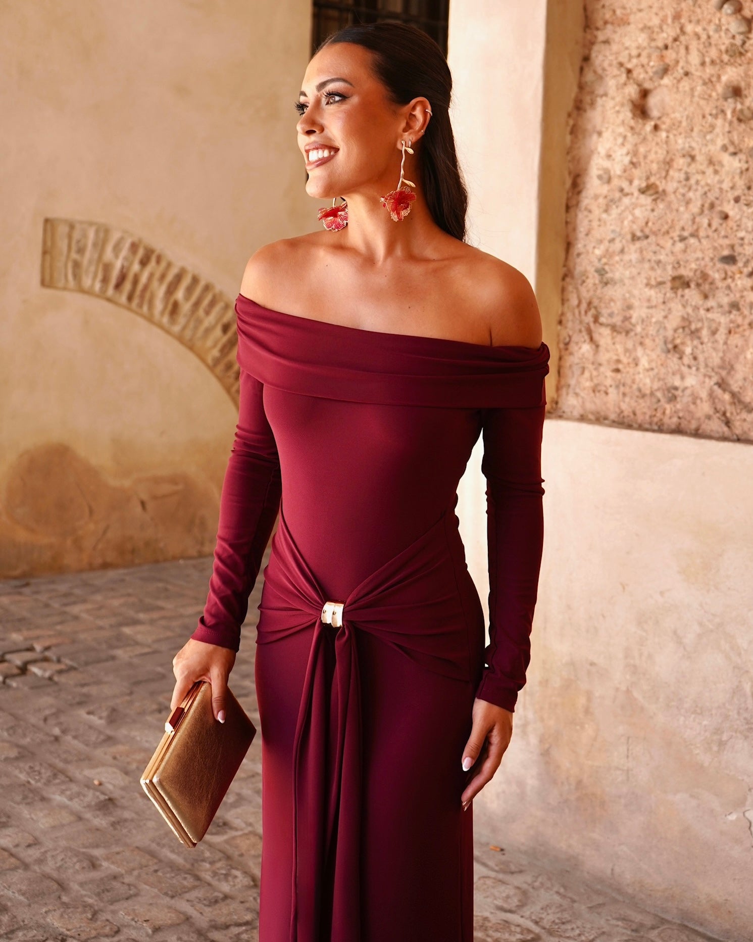 Vestido Mireia Bordeaux