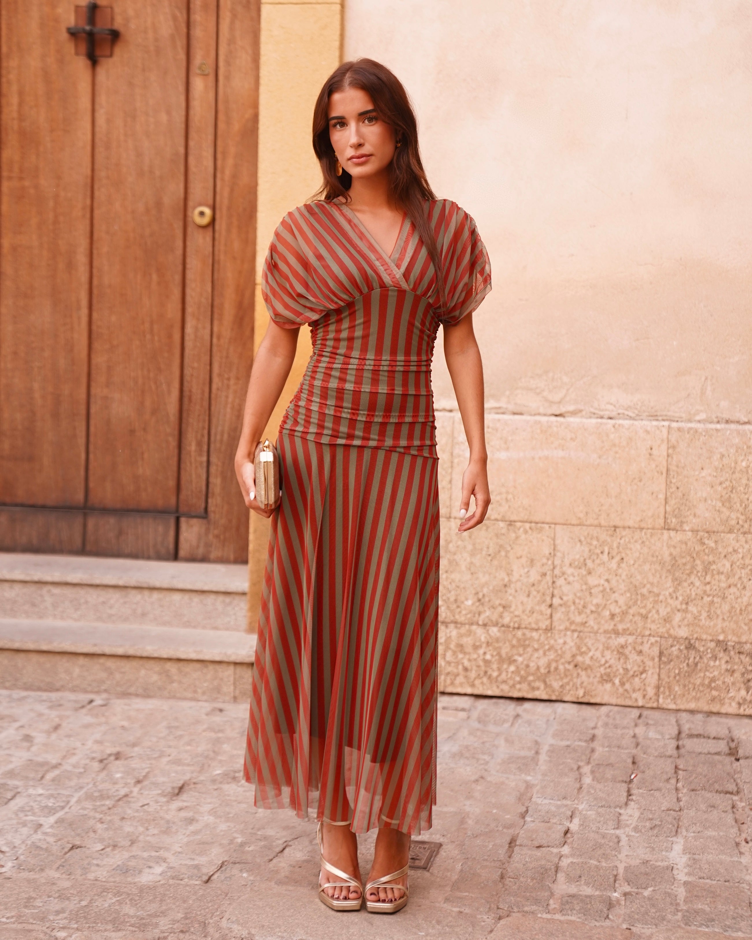 Vestido Grace Caqui/Teja