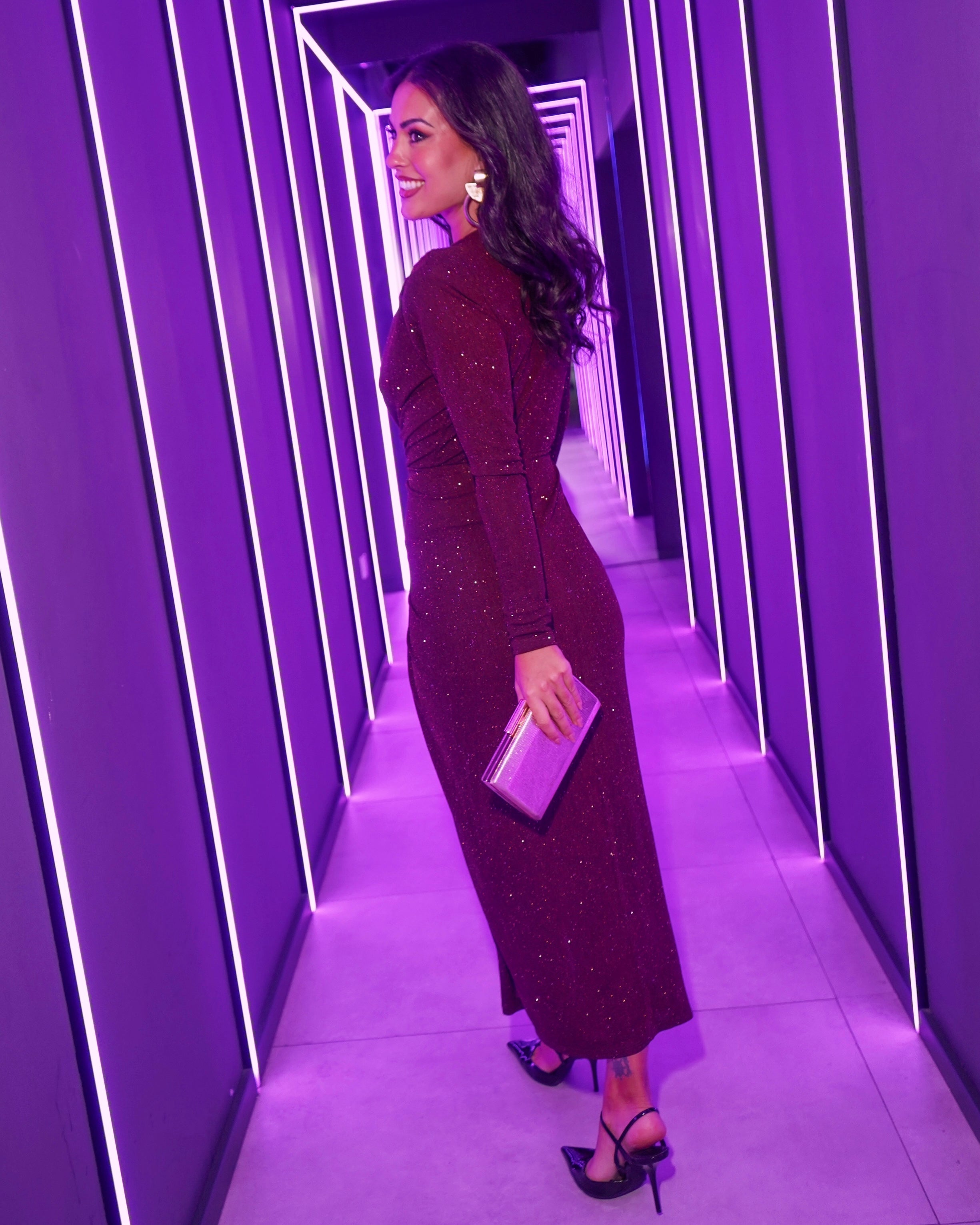 Vestido Carol burdeos