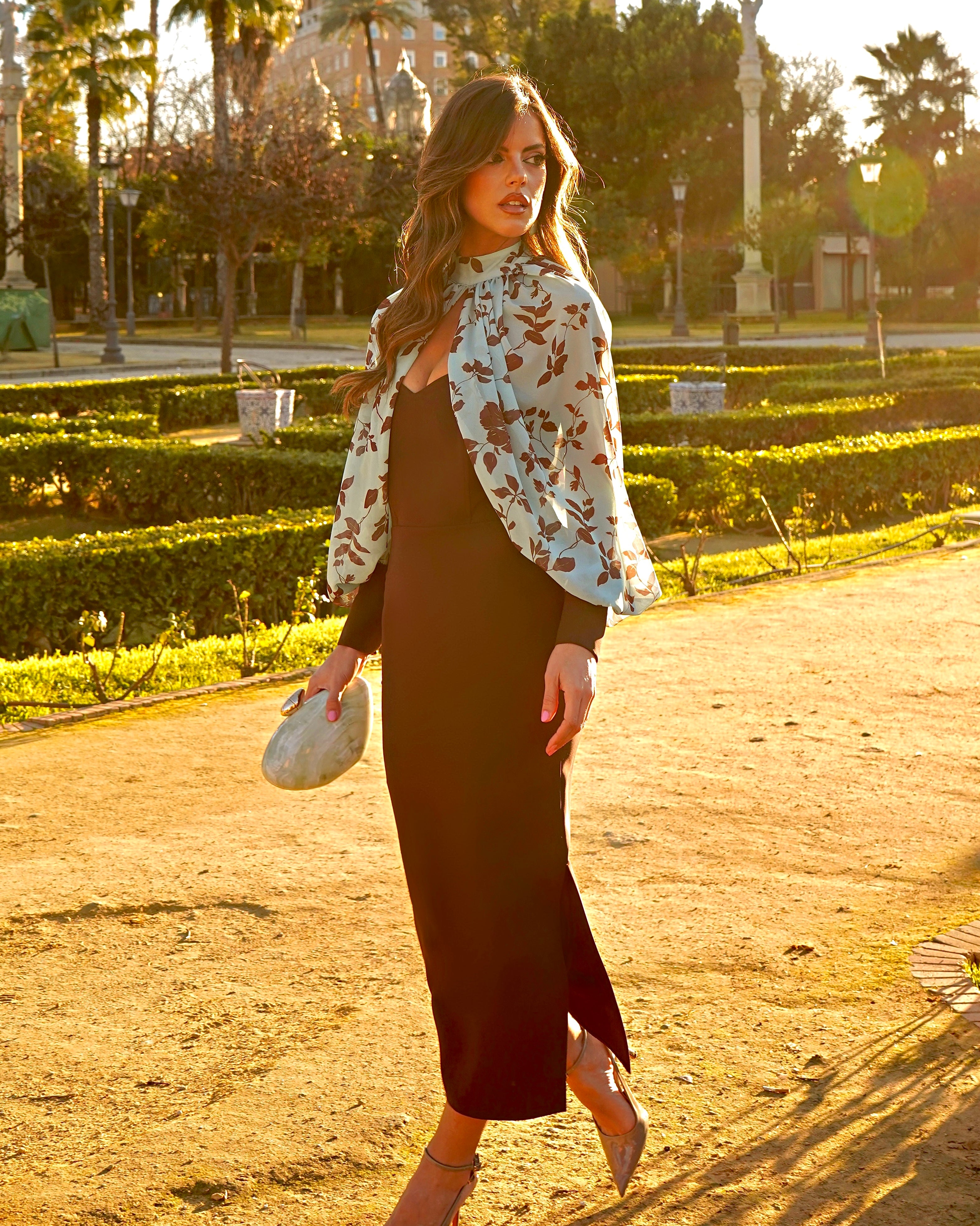 Vestido Portofino Azul/Chocolate