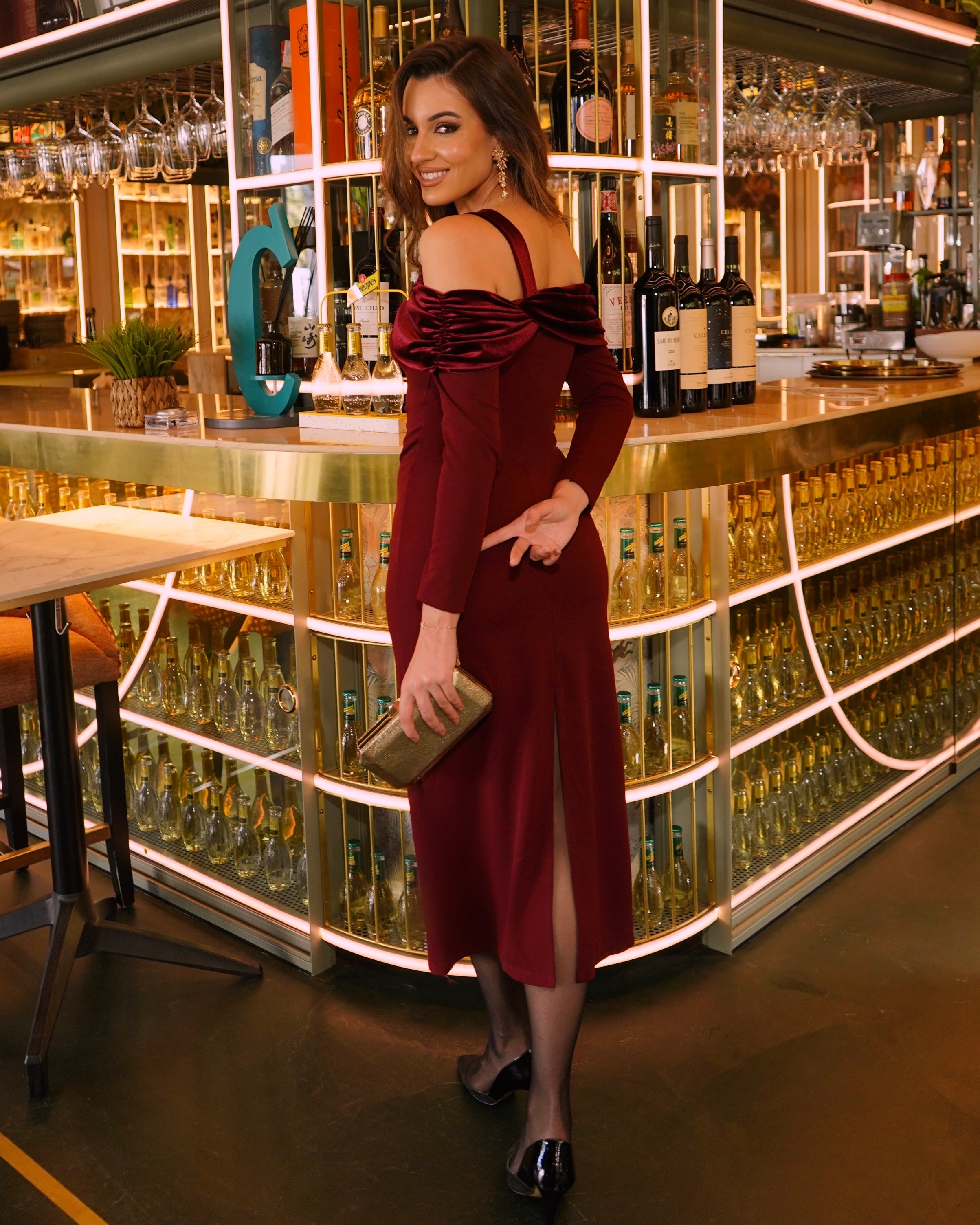 Vestido Lucrecia burdeos