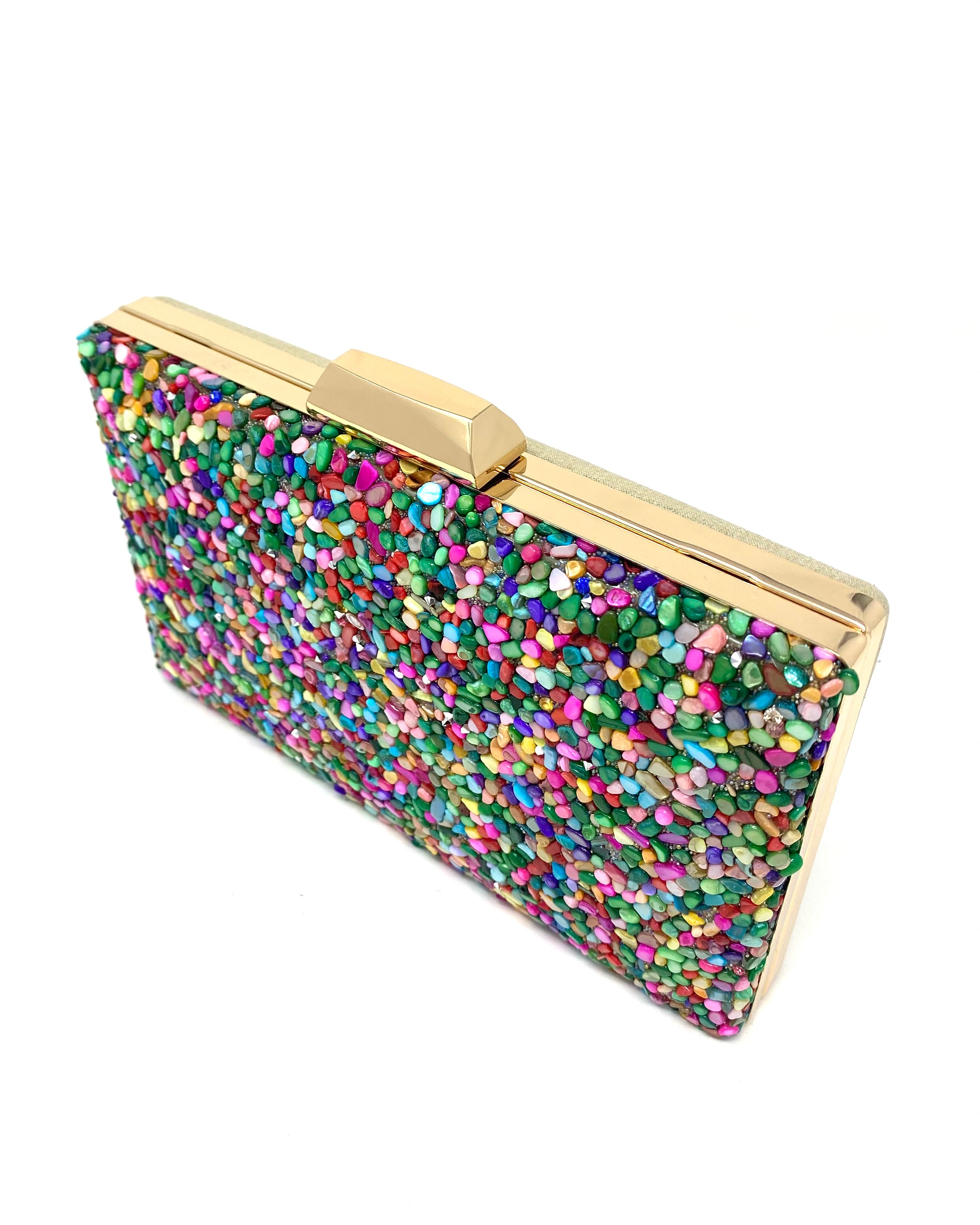 Bolso pedrería multicolor