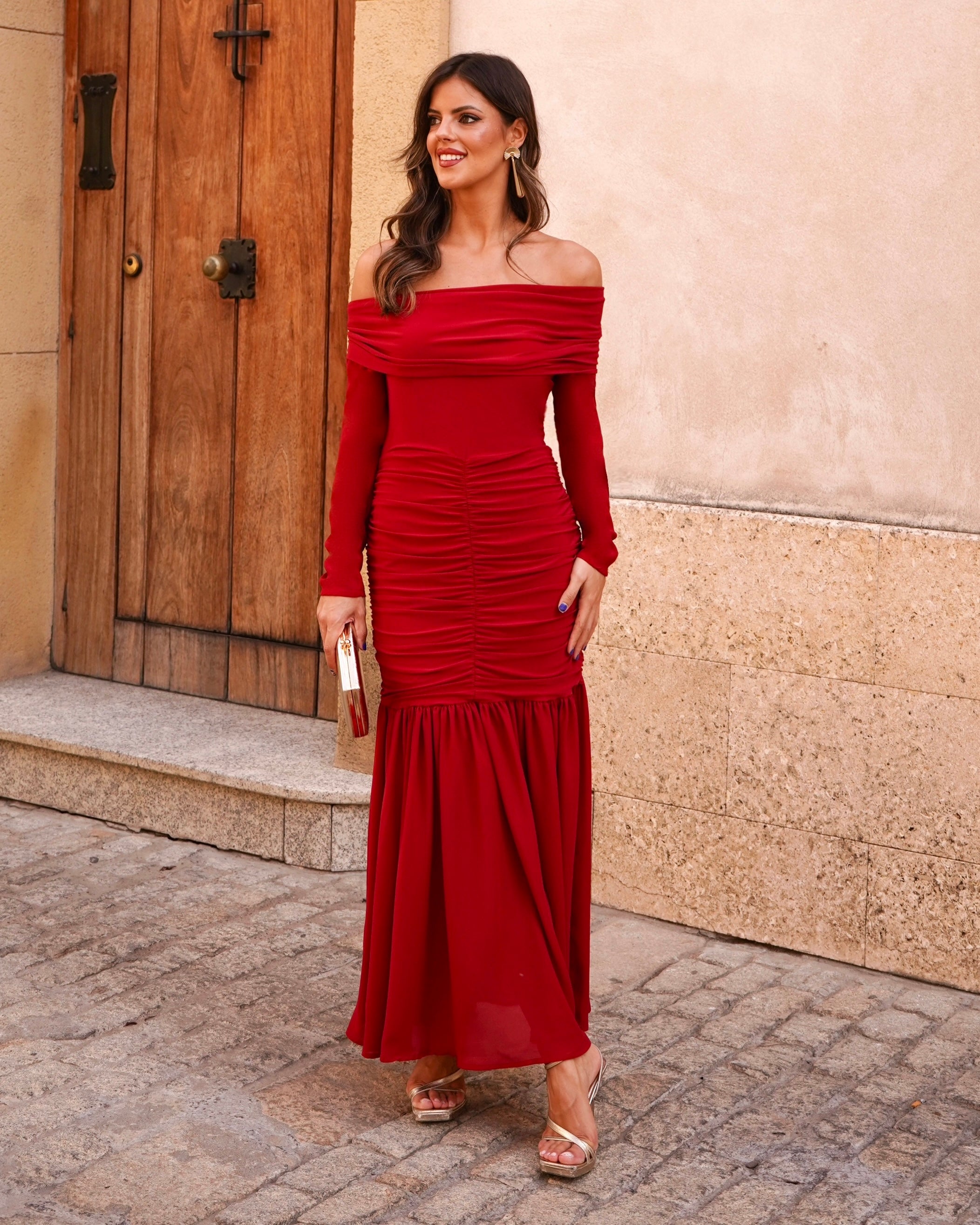 Vestido Fabiola Rojizo