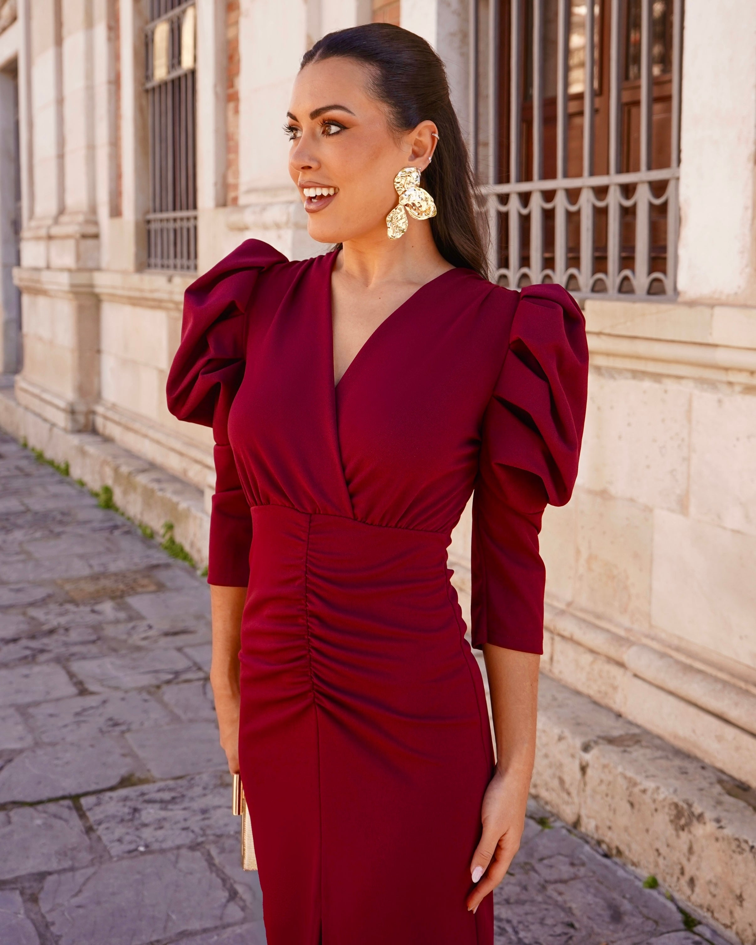 Vestido Adrielle burdeos