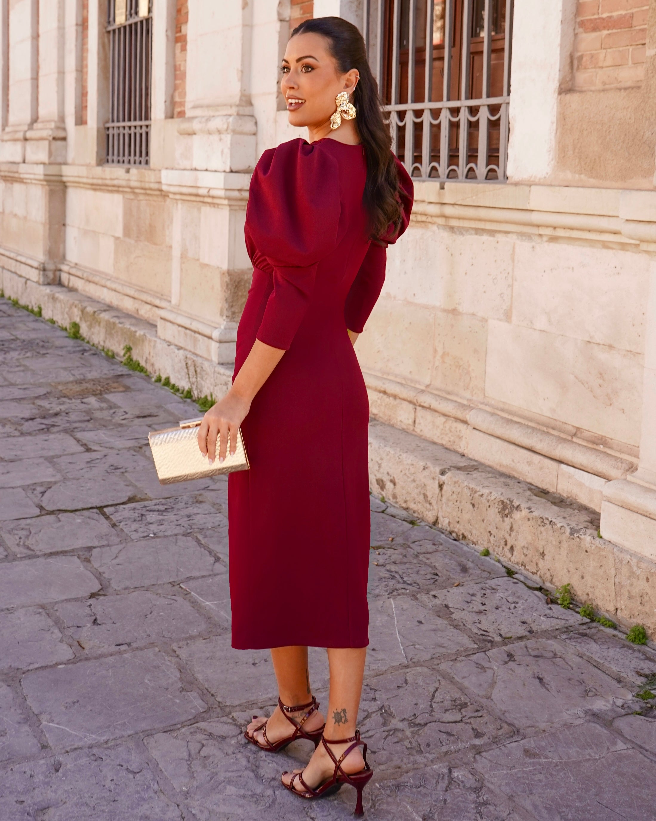 Vestido Adrielle burdeos