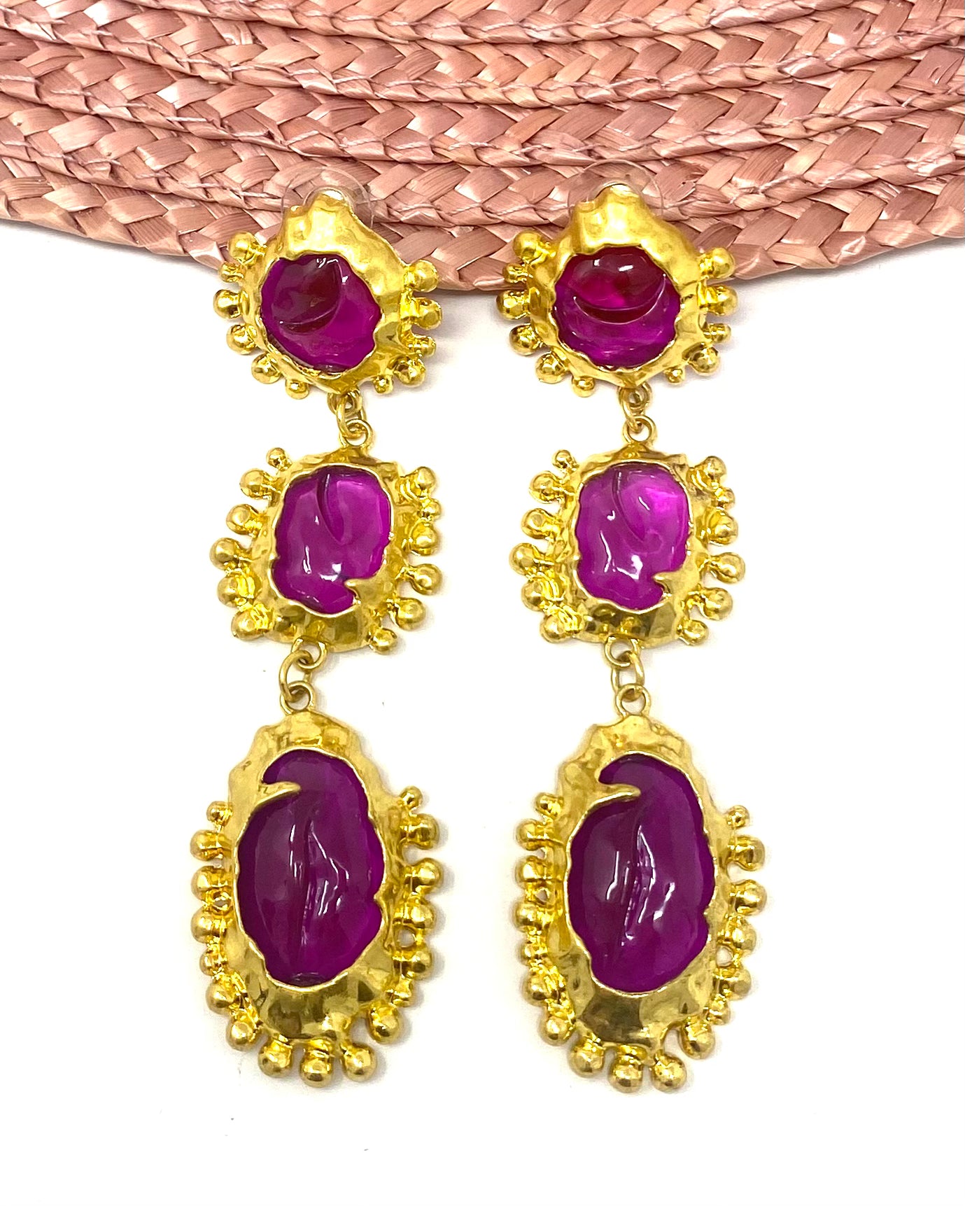 Pendientes Olivia buganvilla