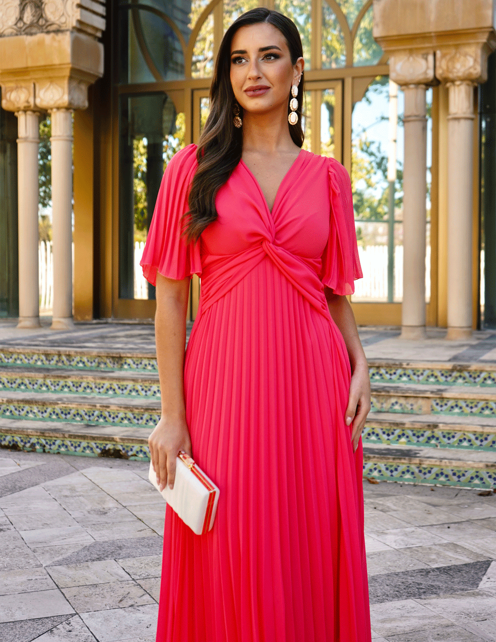 Vestido Mariola Coral oscuro